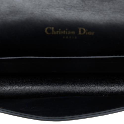 Christian Dior Lady Dior Cannage Leather Crossbody Chain Wallet Black