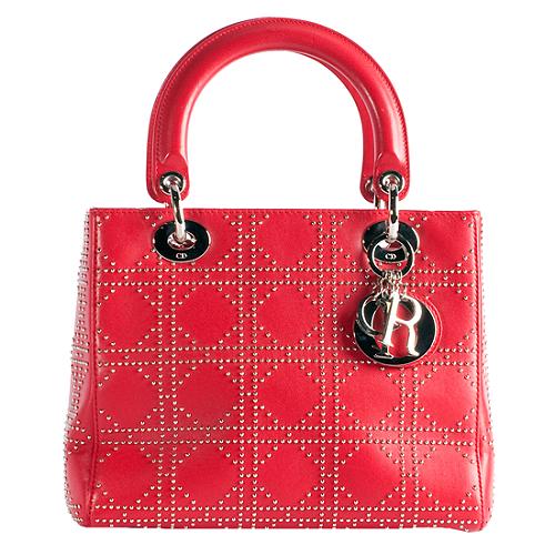 Dior Lady Dior Studded Satchel Handbag