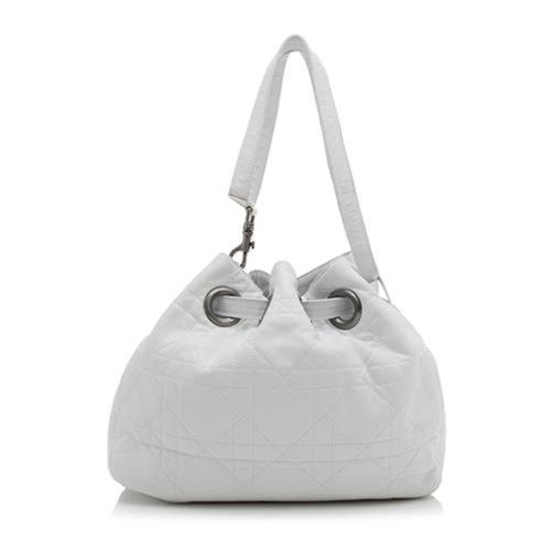 Dior Leather Cannage Drawstring Tote