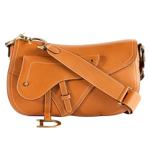 Dior Leather Double Saddle Shoulder Handbag