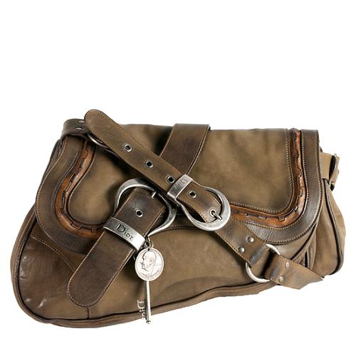 Dior Leather Gaucho Double Saddle Large Shoulder Bag