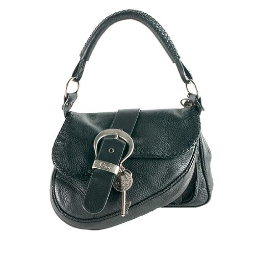 Dior Leather Gaucho Medium Double Saddle Hobo Handbag