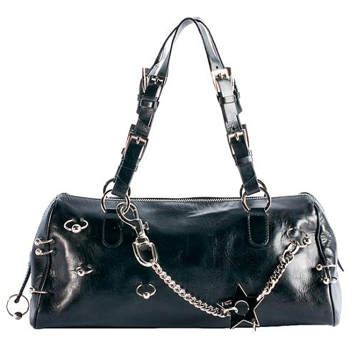 Dior Leather 'Hardcore' Pierced Boston Satchel Handbag