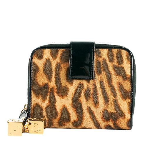 Dior Leopard Calf Hair Leopard Gambler Wallet