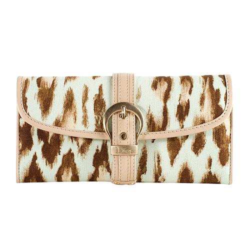 Dior Leopard Print Buckle Wallet