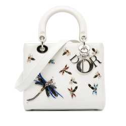 Dior Medium Calfskin Dragonfly Embellished Lady Dior