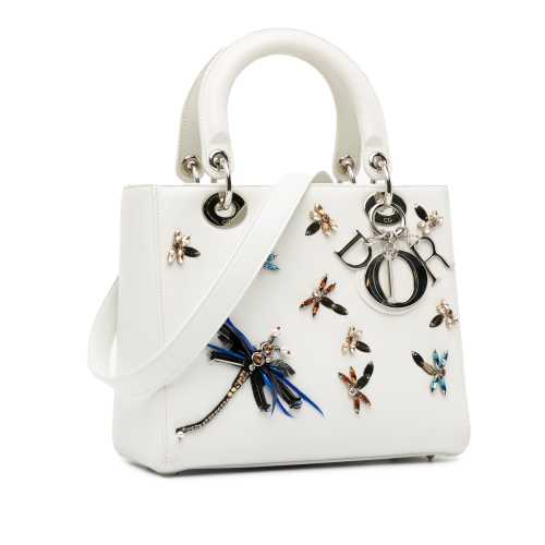 Dior Medium Calfskin Dragonfly Embellished Lady Dior