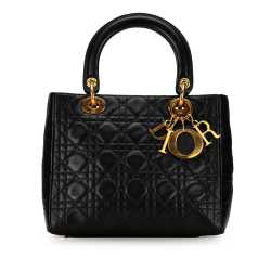 Dior Medium Lambskin Cannage Lady Dior