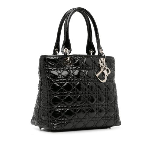 Dior Medium Patent Cannage Lady Dior Soft Shopping Tote