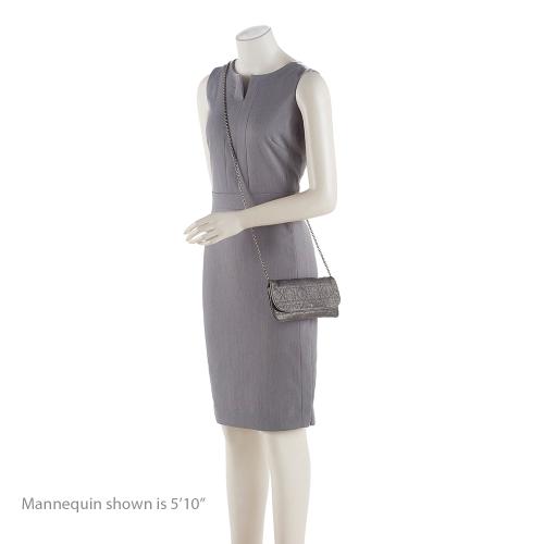 Dior Metallic Calfskin Cannage Lady Dior Pouch Crossbody Bag