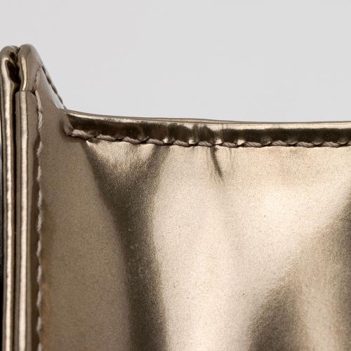 Christian Dior Metallic Silver Micro Cannage Leather Baby Diorama