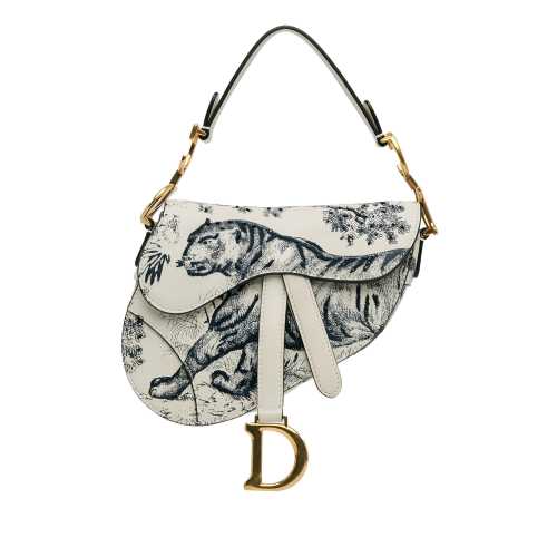 Dior Mini Calfskin Toile de Jouy Saddle Bag