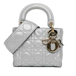 Dior Mini Metallic Calfskin Cannage Supple Lady Dior