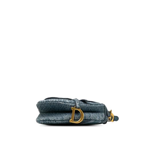 Dior Oblique Denim Saddle Bag