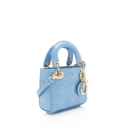 Dior Patent Cannage Lady Dior Micro Tote