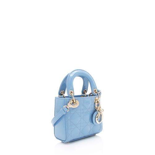 Dior Patent Cannage Lady Dior Micro Tote