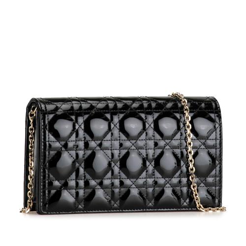 Dior Patent Cannage Lady Dior Pouch