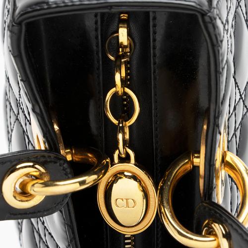 Dior Patent Leather Lady Dior Medium Tote