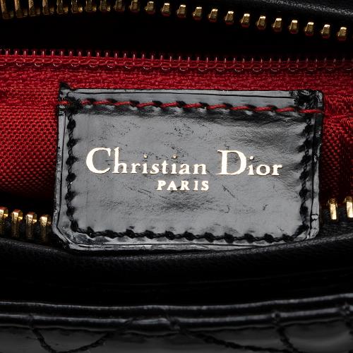 Dior Patent Leather Lady Dior Medium Tote