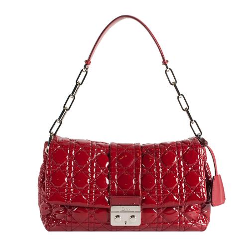 Dior Patent Leather New Lock Medium Flap Shoulder Bag