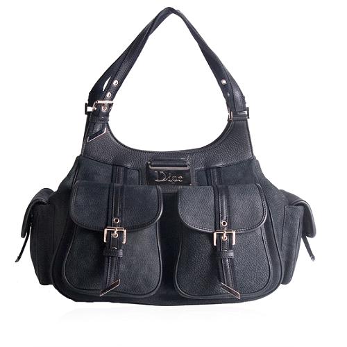 Dior Pebbled Leather Hobo Handbag