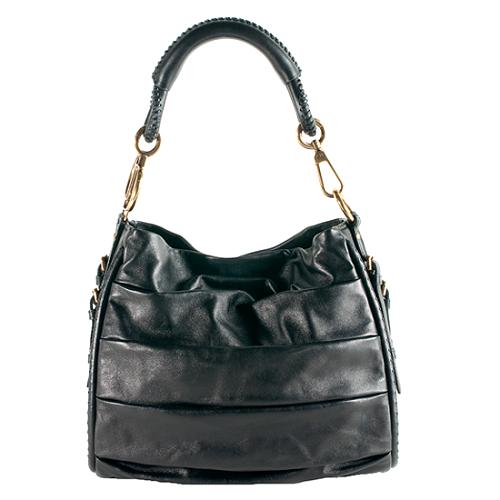 Dior Pleated Leather Libertine Hobo Handbag