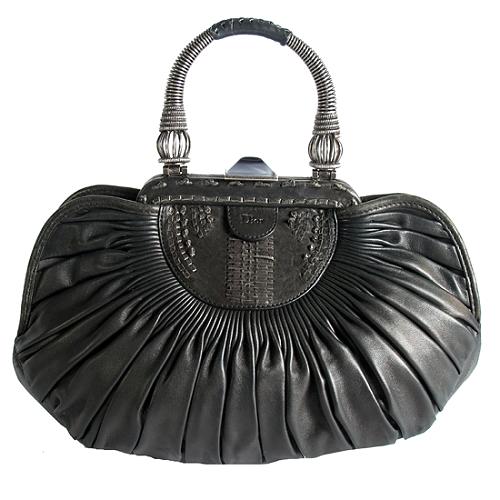 Dior Plisse Frame Satchel Handbag