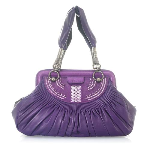 Dior Plisse Medium Frame Satchel Handbag