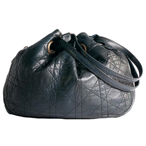 Dior Quilted Cannage Cinched Medium Leather Tote