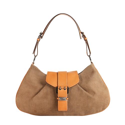 Dior Ribbed Suede Flap Hobo