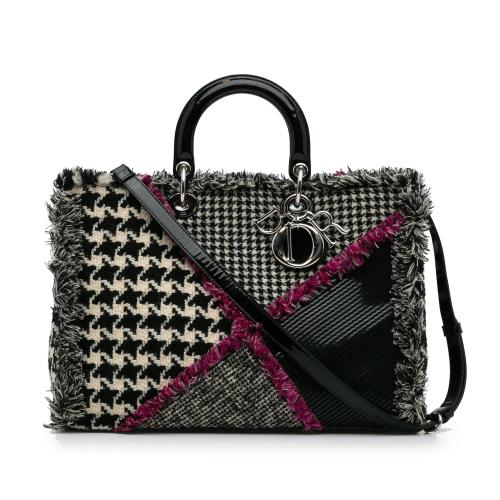 Dior Tweed Diorissimo Houndstooth Satchel