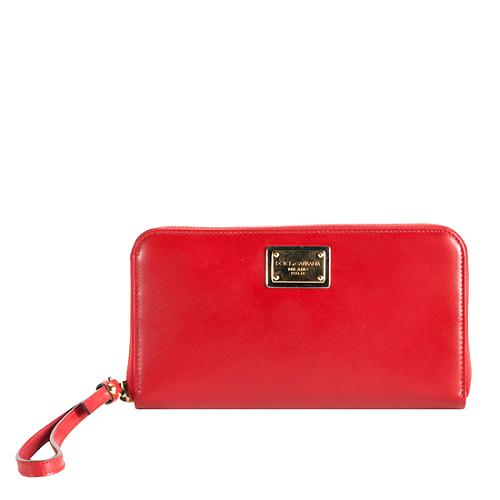 Dolce & Gabbana Leather Zip Continental Wallet 