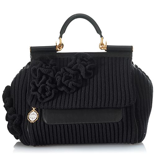 Dolce & Gabbana Medium Miss Mamma Wool Knit Handbag