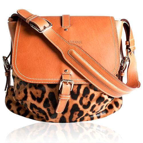 Dolce & Gabbana Ponyhair Leopard Shoudler Handbag