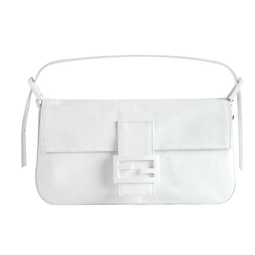 Fendi Canvas Artist Baguette Shoulder Handbag