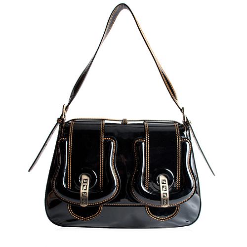Fendi Patent Leather B Bag Shoulder Handbag