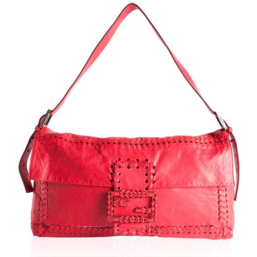 Fendi Leather Baguette Grand Shoulder Handbag