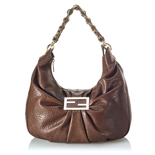 Fendi Leather Borsa Mia Hobo Handbag