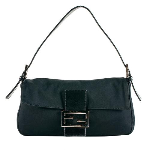 Fendi Canvas Baguette Shoulder Handbag