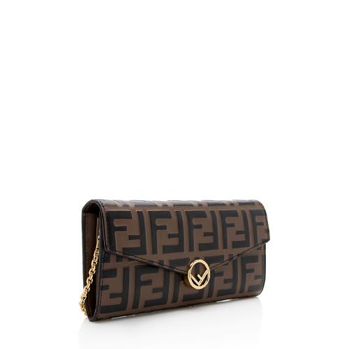 Fendi FF Embossed 1974 Continental Envelope Wallet on Chain