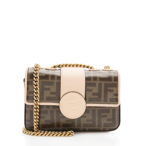 Fendi 1974 mini double sales f canvas crossbody bag