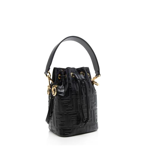 Fendi FF Embossed Calfskin Mon Tresor Mini Bucket Bag (SHF-18974