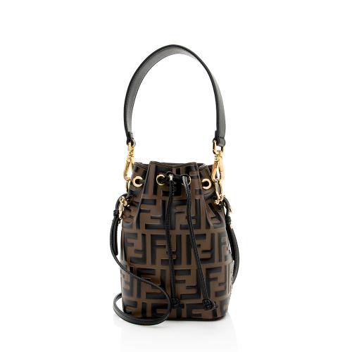 Fendi FF Embossed Calfskin Mon Tresor Mini Bucket Bag