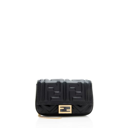 Fendi FF Embossed Leather Crossbody Bag