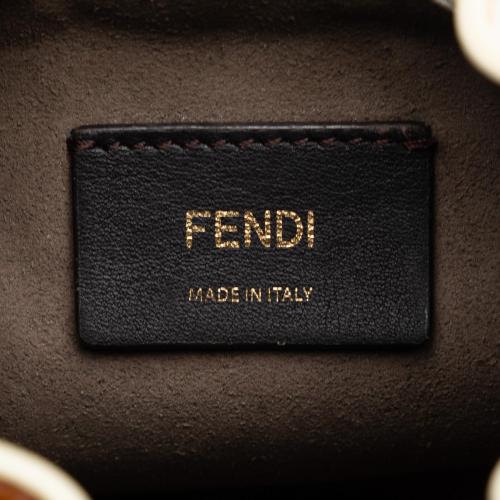 Fendi FF Embossed Striped Mini Mon Tresor Bucket Bag
