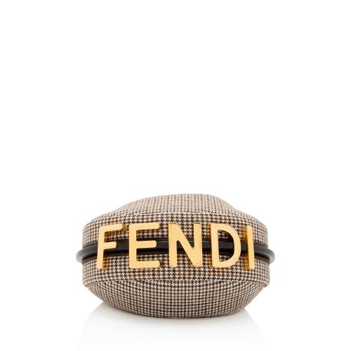 Fendi Houndstooth Wool Fendigraphy Nano Hobo