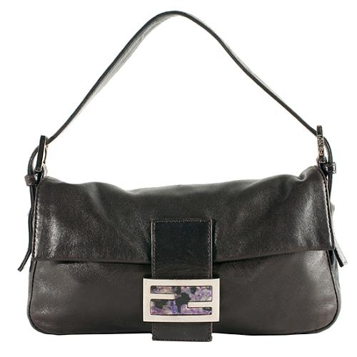 Fendi Leather Baguette Shoulder Handbag