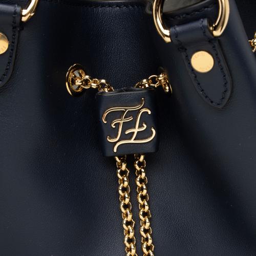 Fendi Leather Karligraphy Chain Bucket Bag