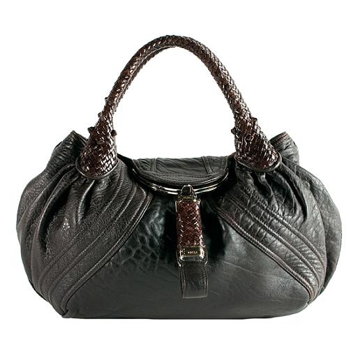 Fendi Leather Spy Satchel Handbag