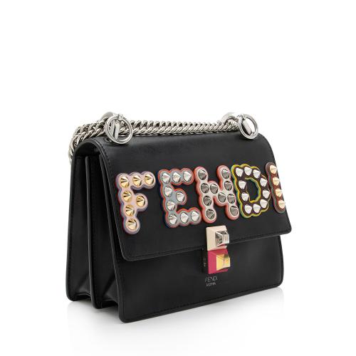 FENDI Vitello Catalan Mirror Scalloped Multi Studded Small Kan I